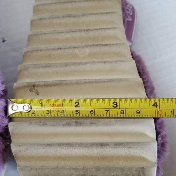 Koolaburra by Ugg Fuzz’n Faux Fur Open Toe Sandal Purple Cozy Slipper Big Kids 4 - Picture 10 of 13